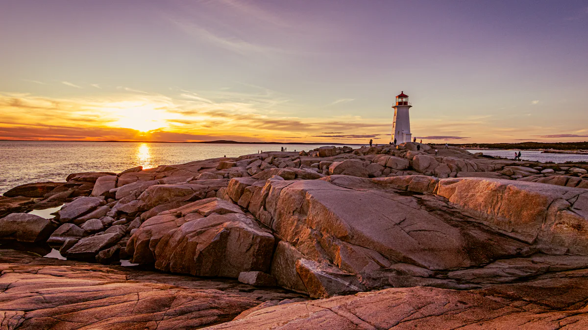 Lighthouse on the rocky Atlantic coast of Canada