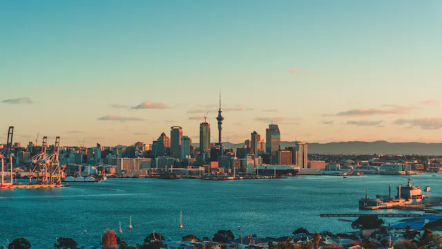 Auckland skyline and harbour, New Zealand